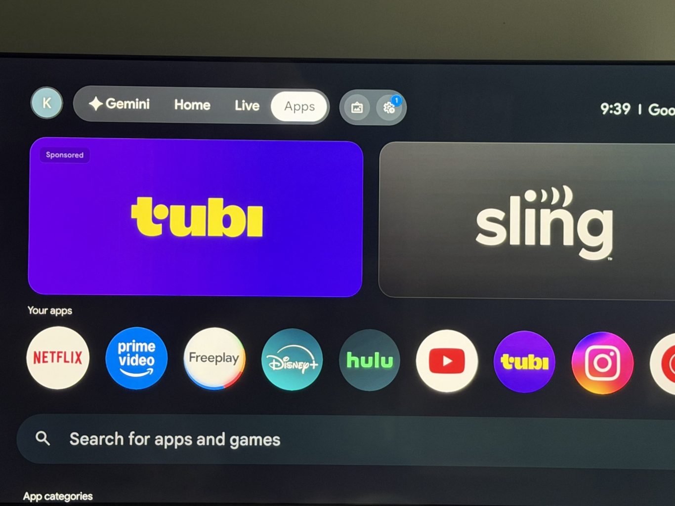1- Select Apps and then use the Search Bar